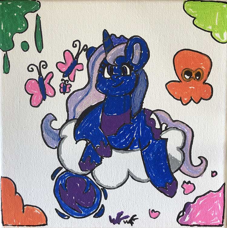 fantasy pony design on canvas