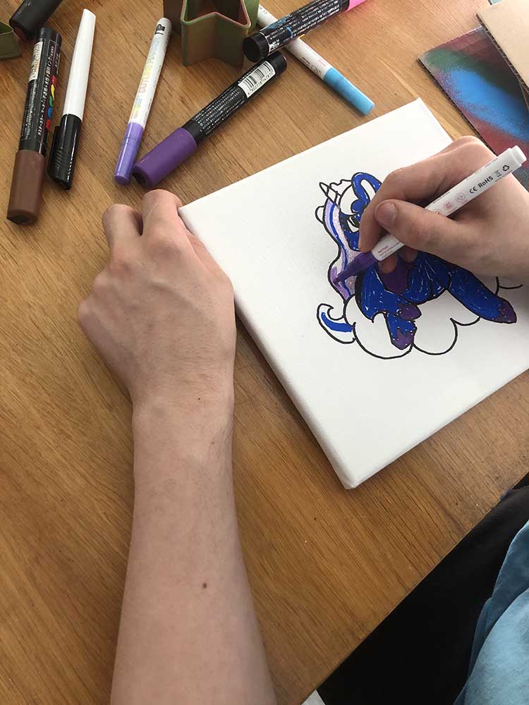 fantasy pony design on canvas