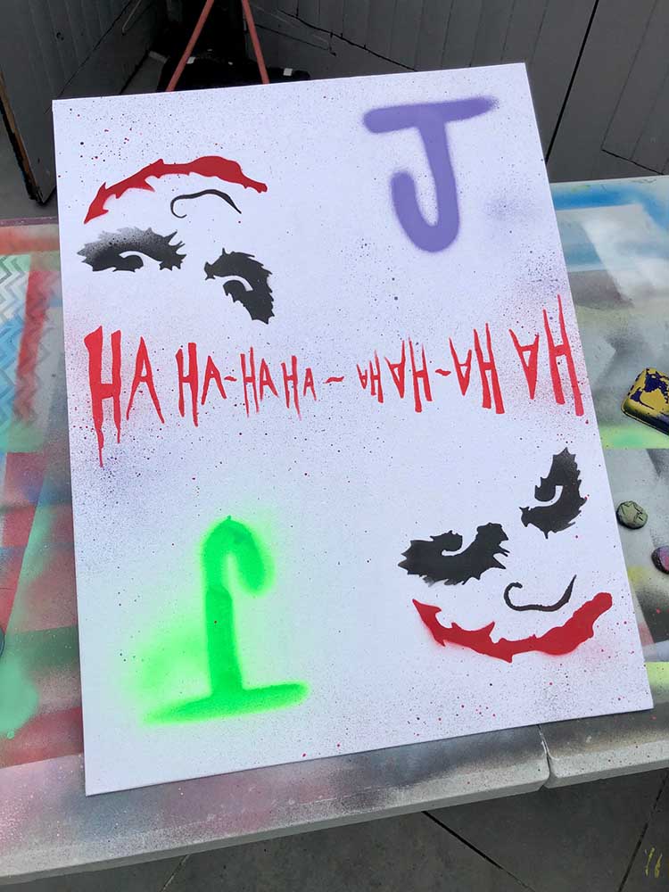 a piece of wall art for room by young person using posca pens