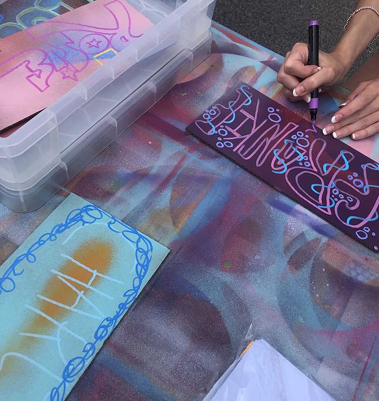 graffiti cards kirkham memorial park youth engagement workshops with last legs