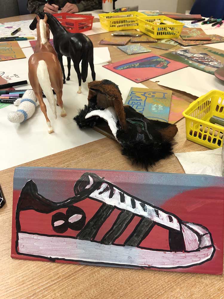 Number eight custom shell toe paint pen on graffiti spray paint board