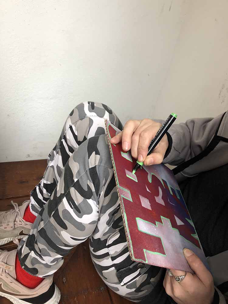 This is me in the corner making art and designs