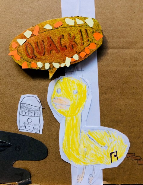 Duck Museum collage art work mixed media using recycled materials